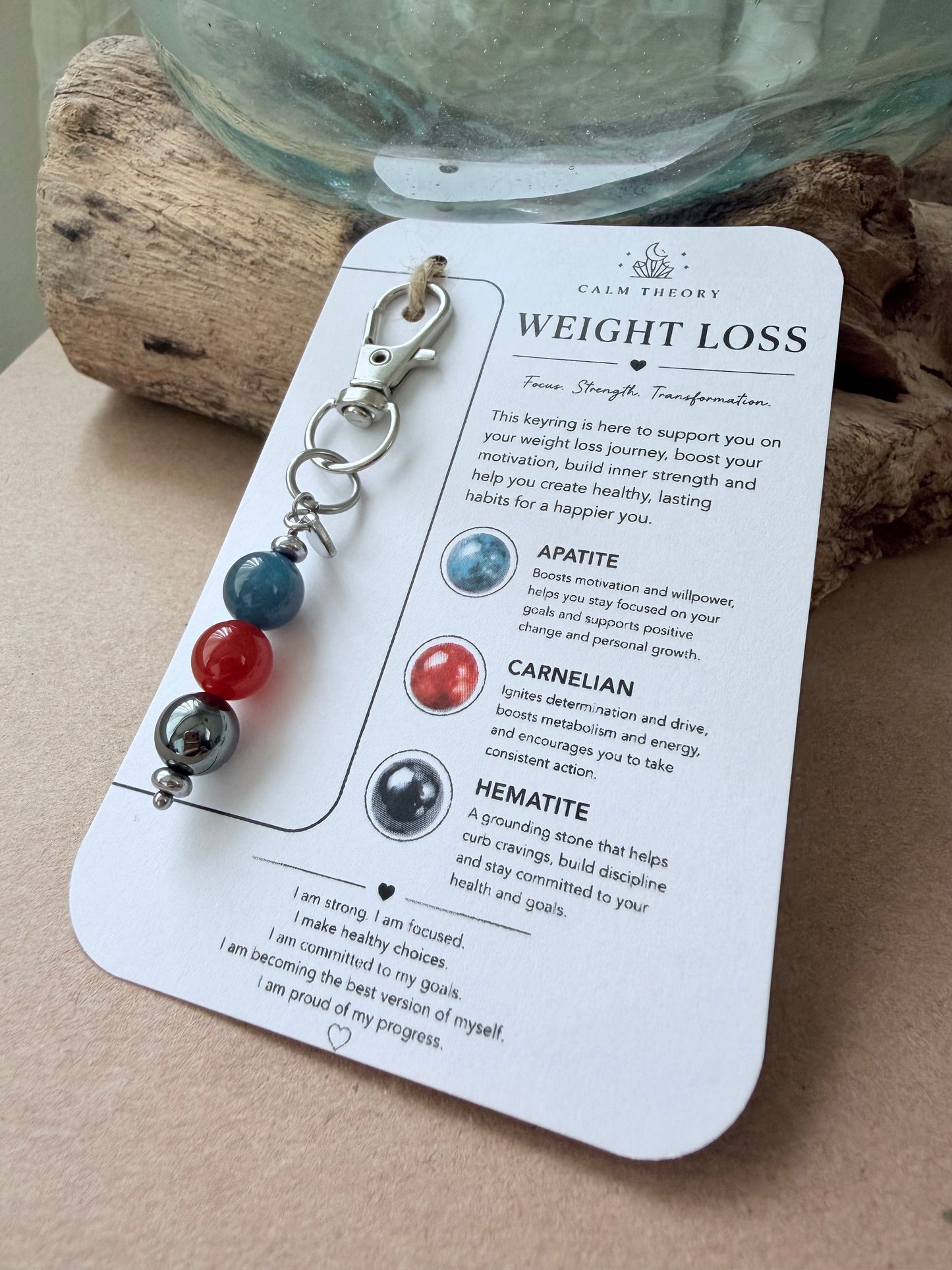 Weight Loss Support Crystal Gemstone Keyring