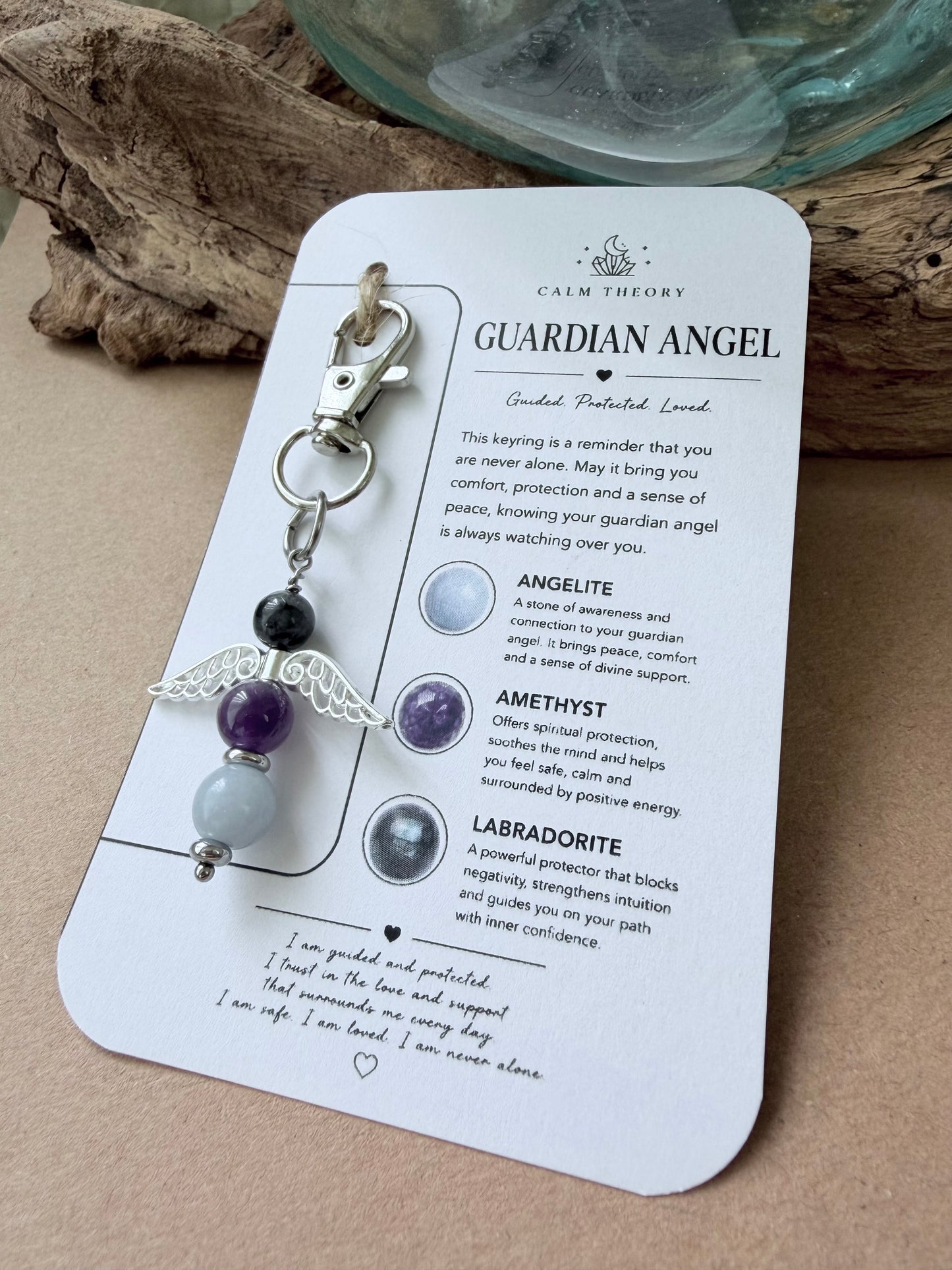 Guardian Angel Crystal Healing Keyring