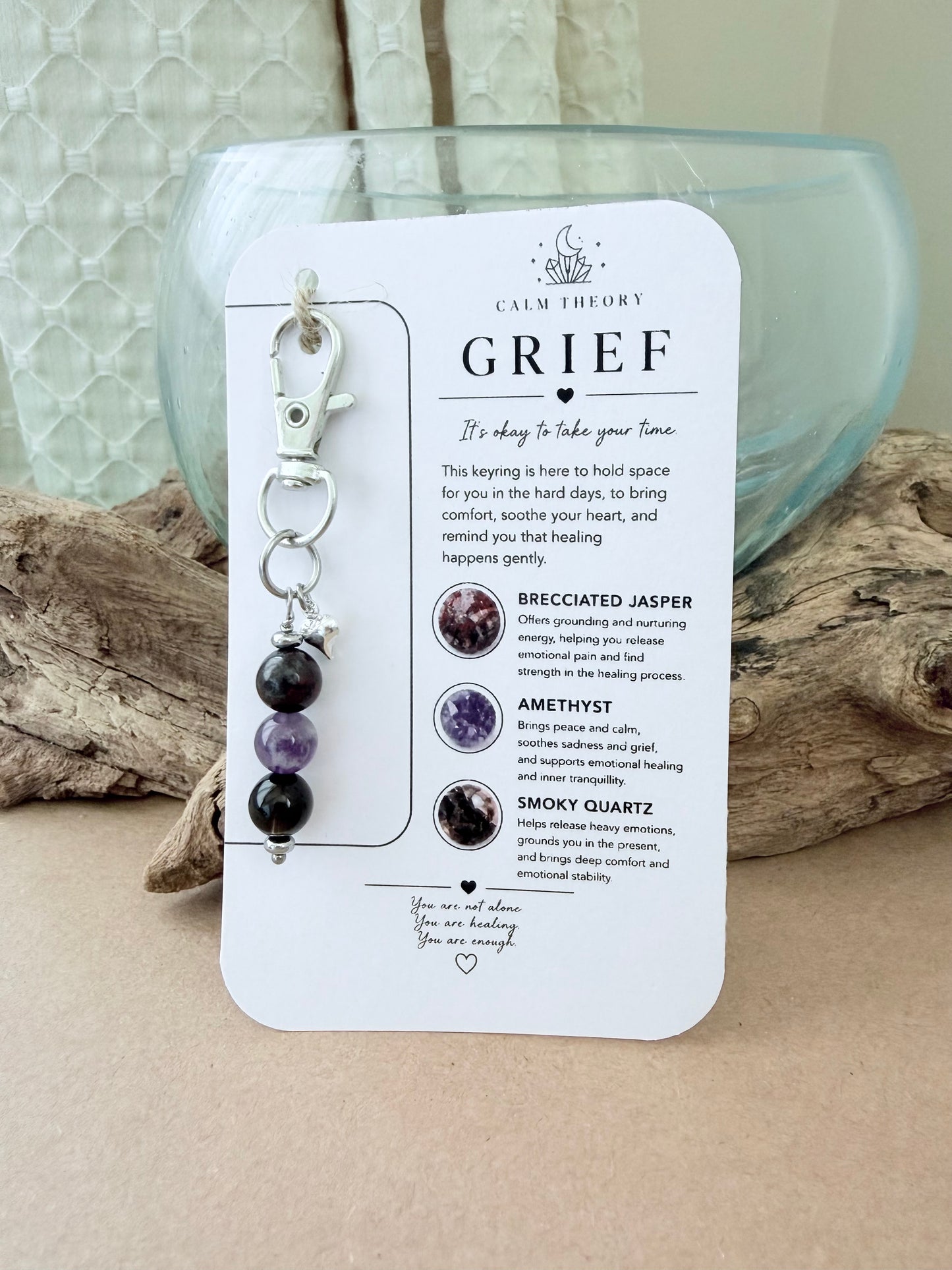 Grief Support Crystal Healing Gemstone Keyring