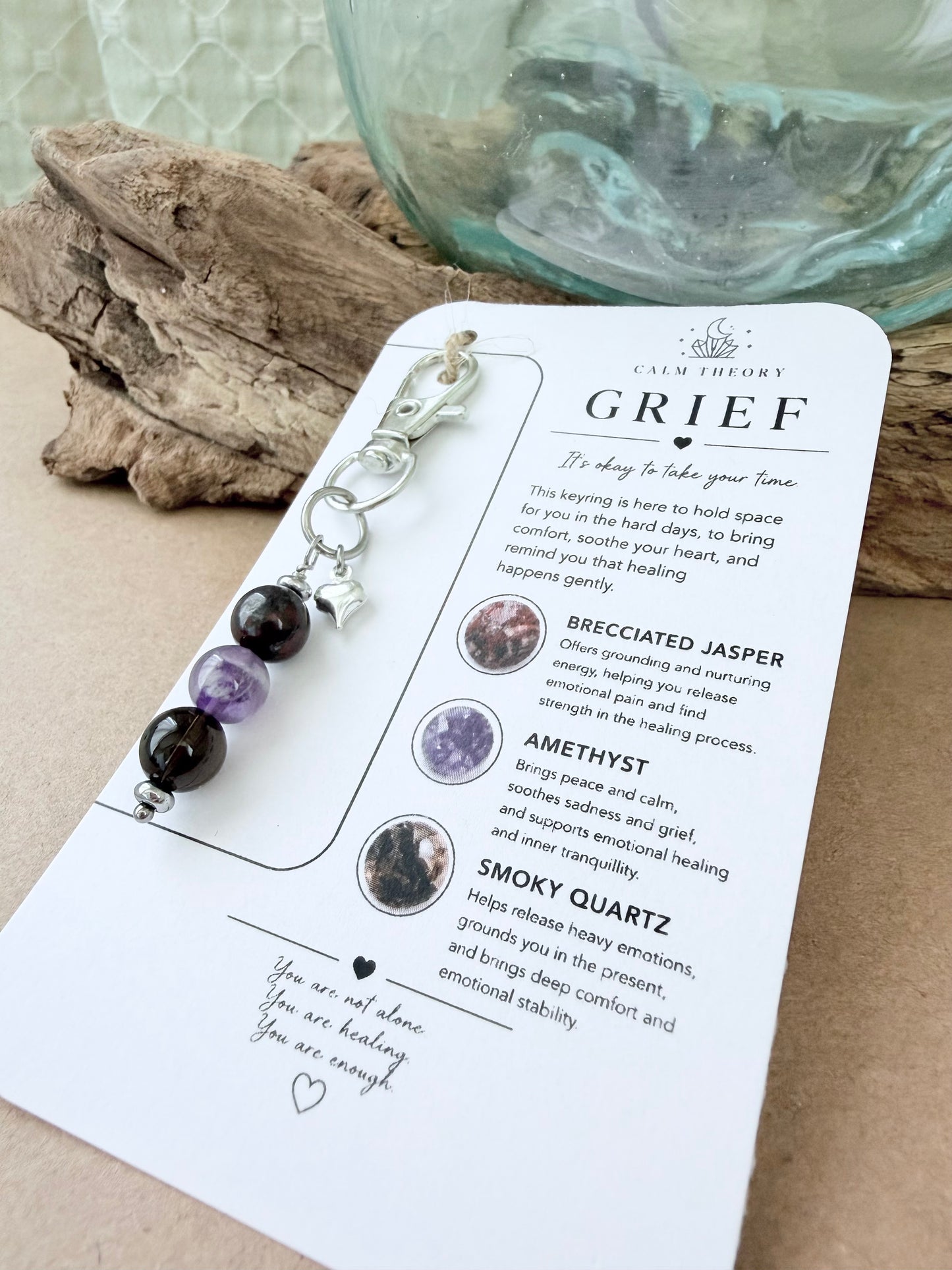 Grief Support Crystal Healing Gemstone Keyring