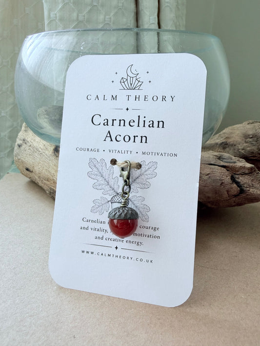 Little Carnelian Acorn Charm
