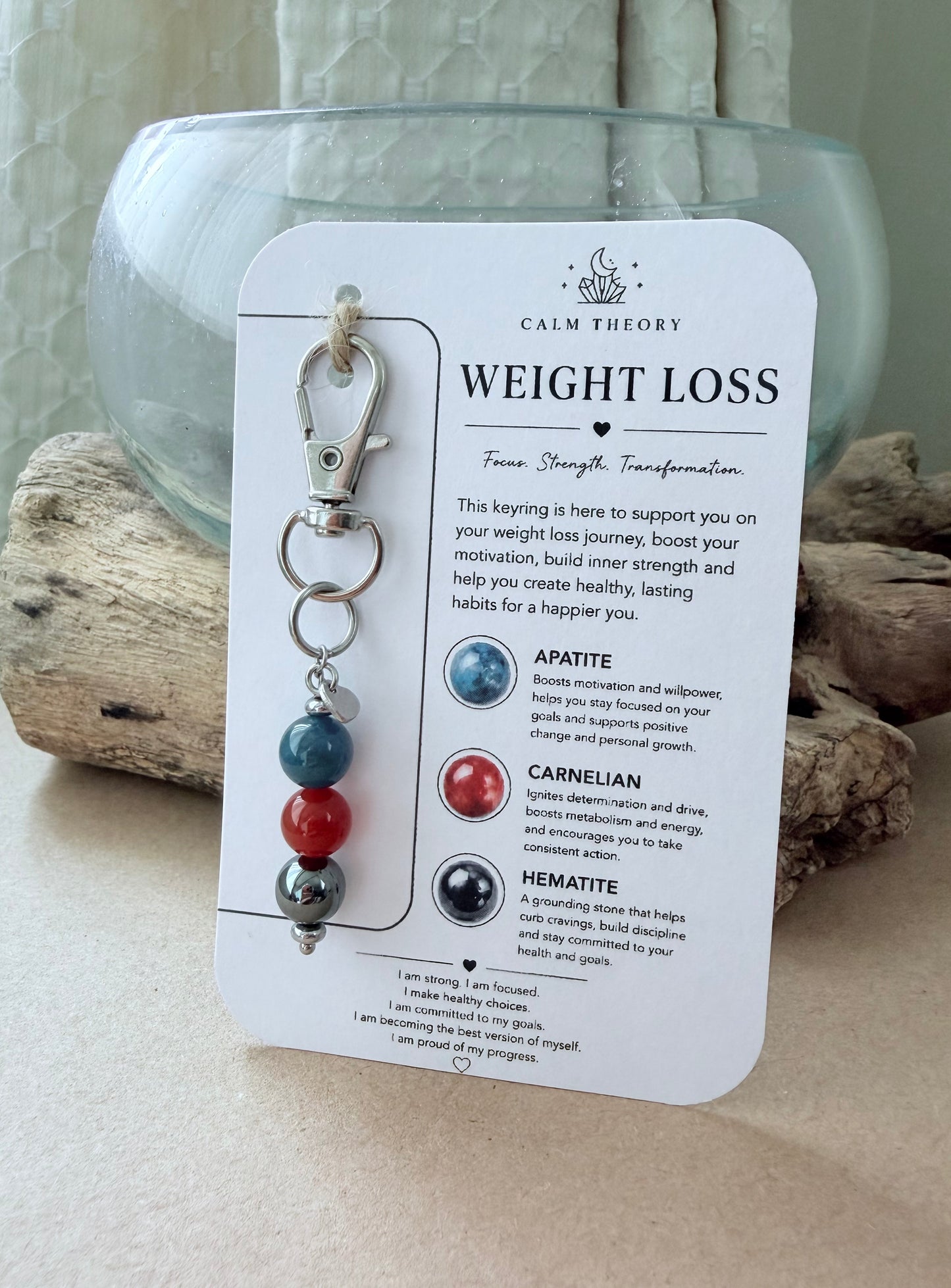 Weight Loss Support Crystal Gemstone Keyring