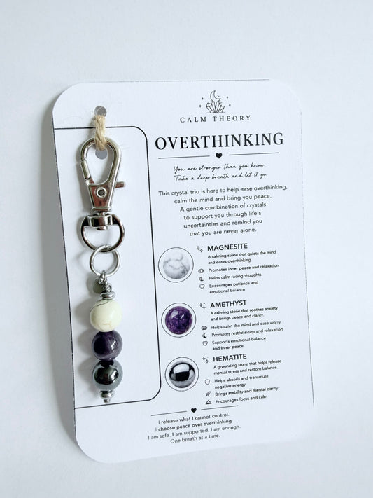 Overthinking Support Crystal Healing Keyring