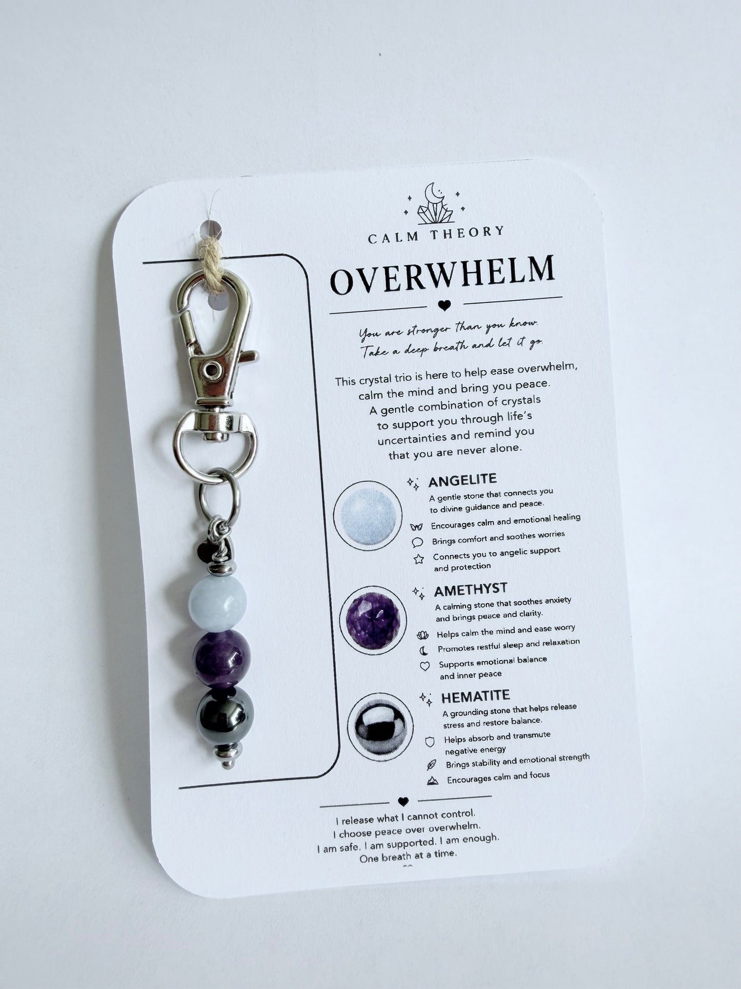Overwhelm Crystal Healing Keyring