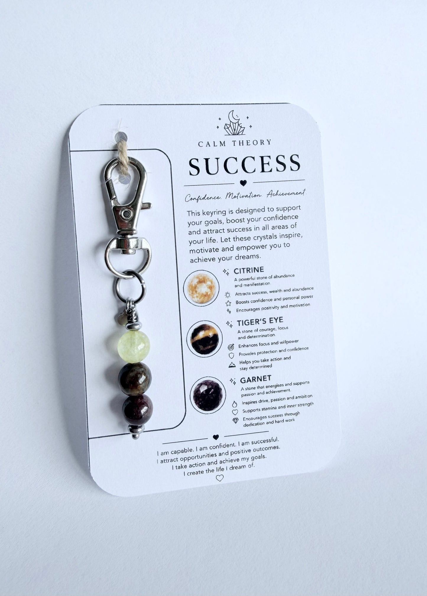 Success Crystal Healing Gemstone Keyring