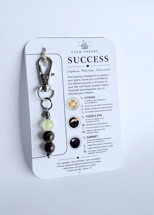 Success Crystal Healing Gemstone Keyring