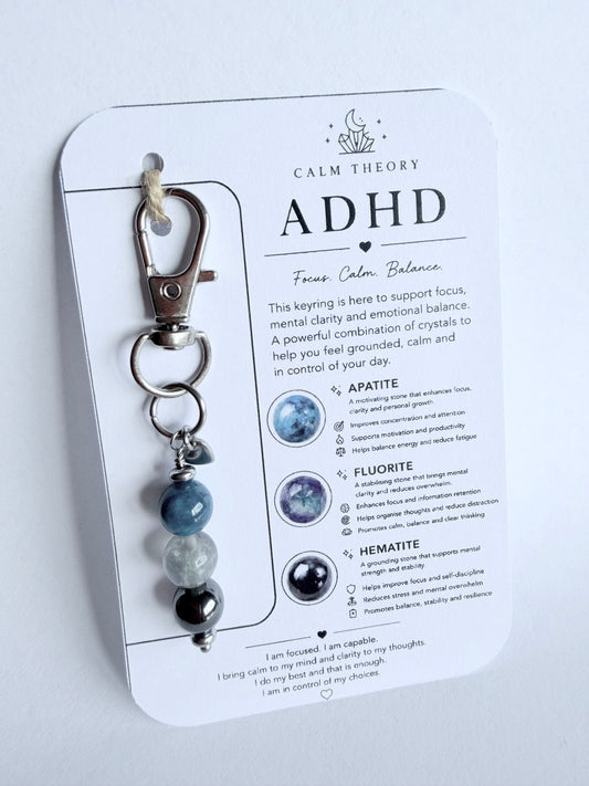 ADHD Support Crystal Healing Keyring
